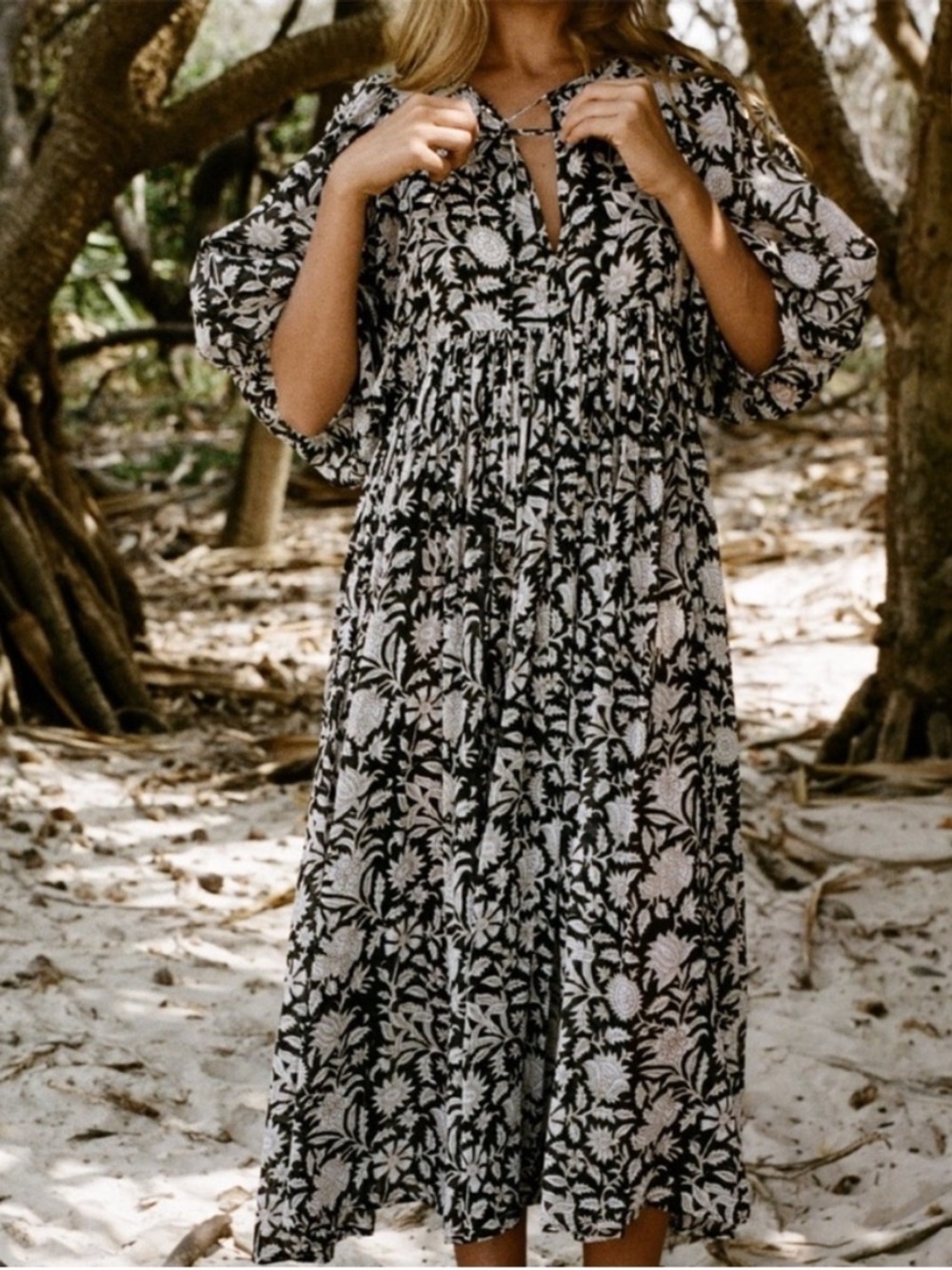 Daughters of India Kyra Midi Dress in Pepper Sz S